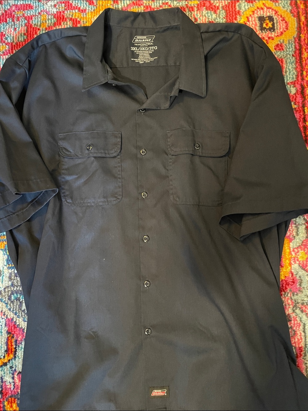 Dickies Men’s Short Sleeve Button-Down Shirt - Navy